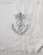 Dolce & Gabbana Gray Cashmere Knit Neck Wrap Shawl Scarf