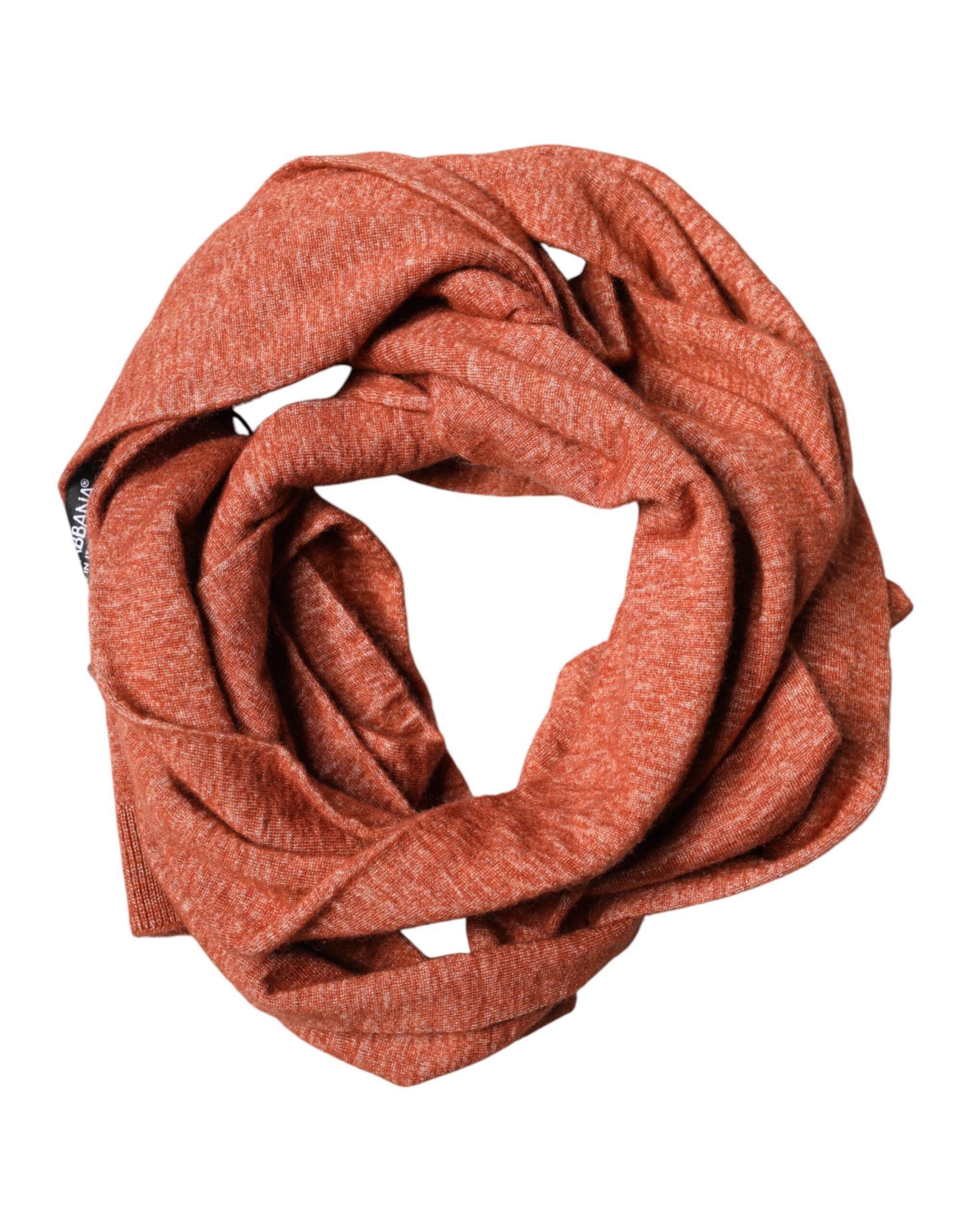Dolce & Gabbana Orange Silk Cashmere Neck Wrap Shawl Scarf