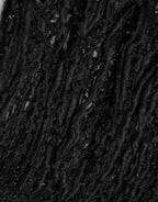 Dolce & Gabbana Black Cashmere Knit Shawl Fringes Scarf