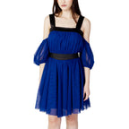 Hanny Deep Blue Polyester Midi Dress