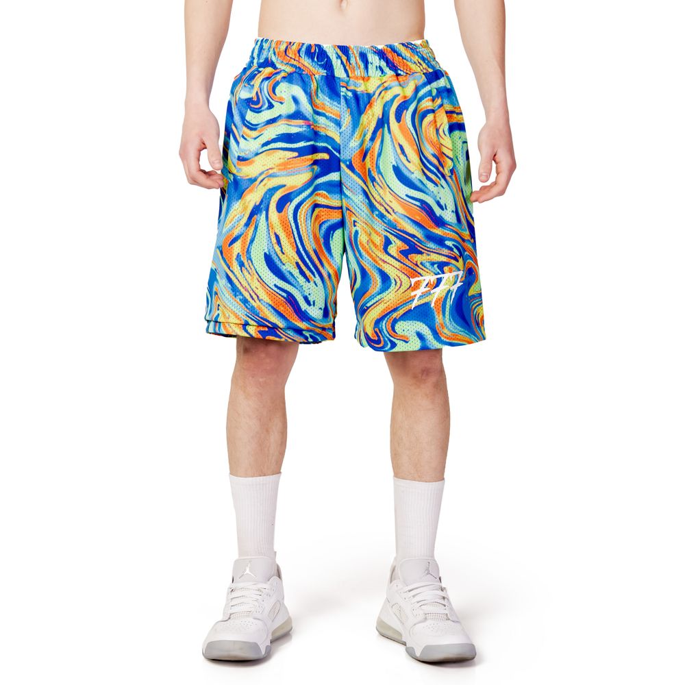 Triplosette 777 Blue Polyester Bermuda Shorts