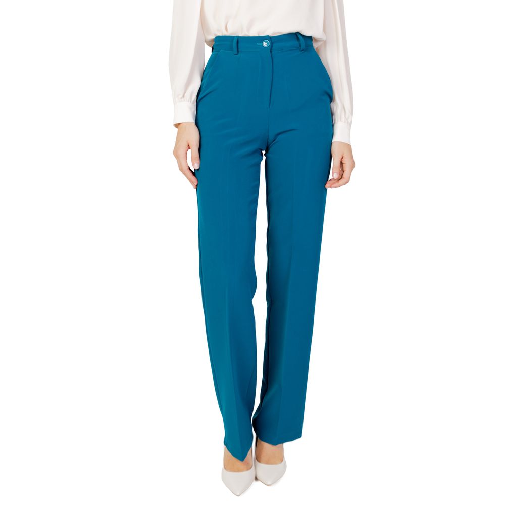 Hanny Deep Black Elastane Casual Pants