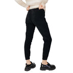 Hanny Deep Black Cotton Athletic Pants