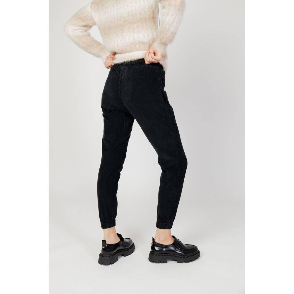 Hanny Deep Black Cotton Athletic Pants