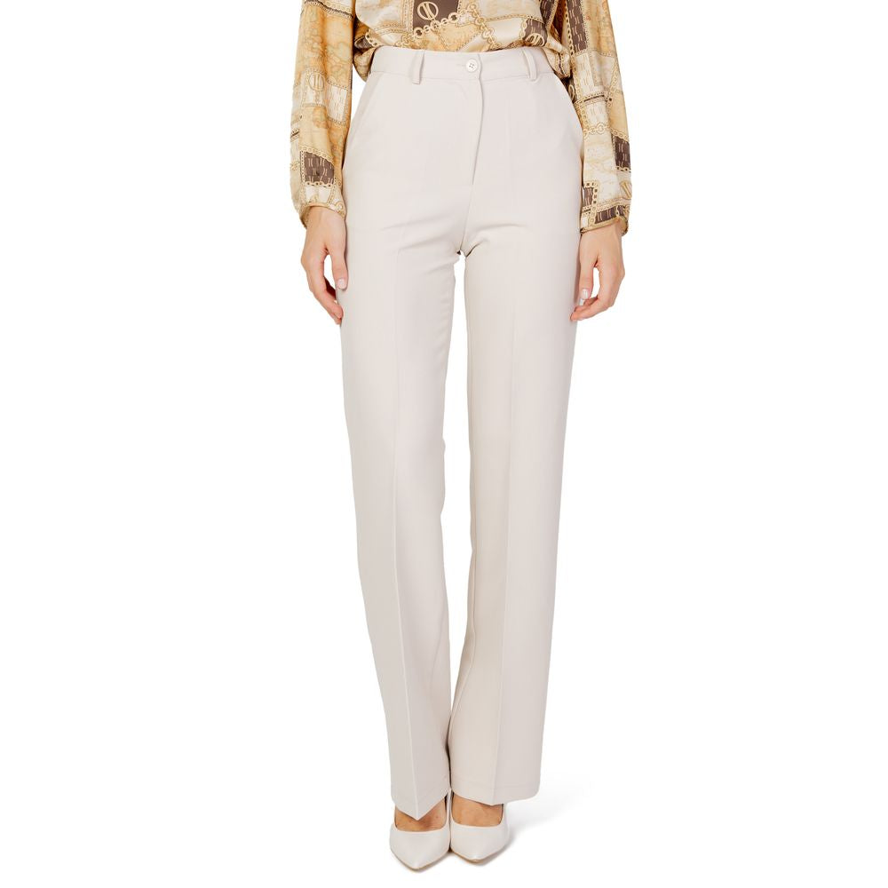 Hanny Deep Beige Elastane Casual Pants