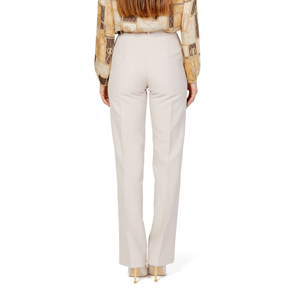 Hanny Deep Beige Elastane Casual Pants