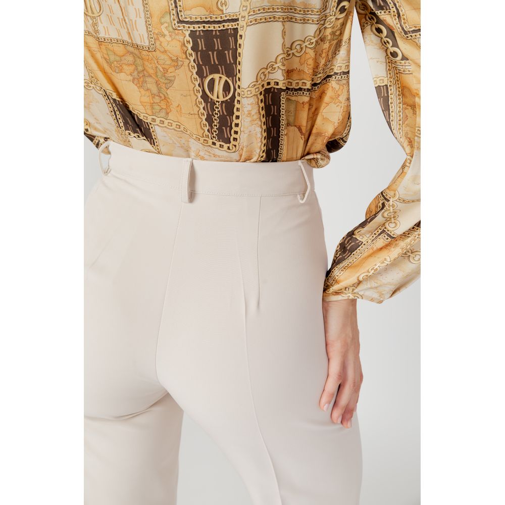 Hanny Deep Beige Elastane Casual Pants