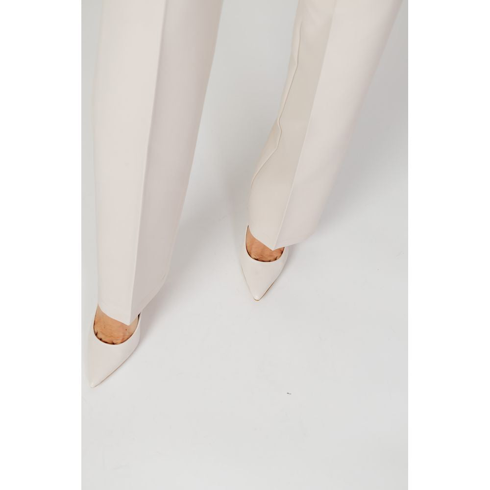 Hanny Deep Beige Elastane Casual Pants