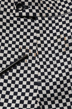 Daniele Alessandrini Black White Checkered Men Cropped Pants