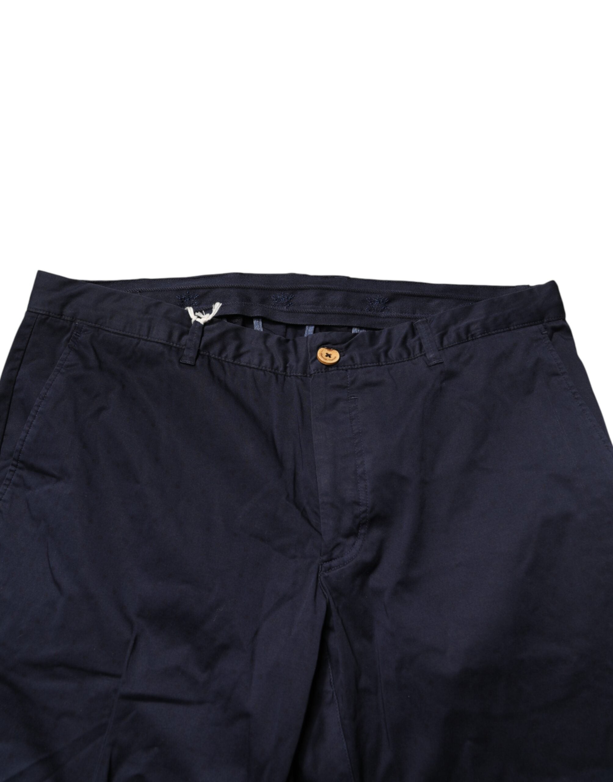 Domenico Tagliente Navy Blue Skinny Chino Mid Waist Men Pants