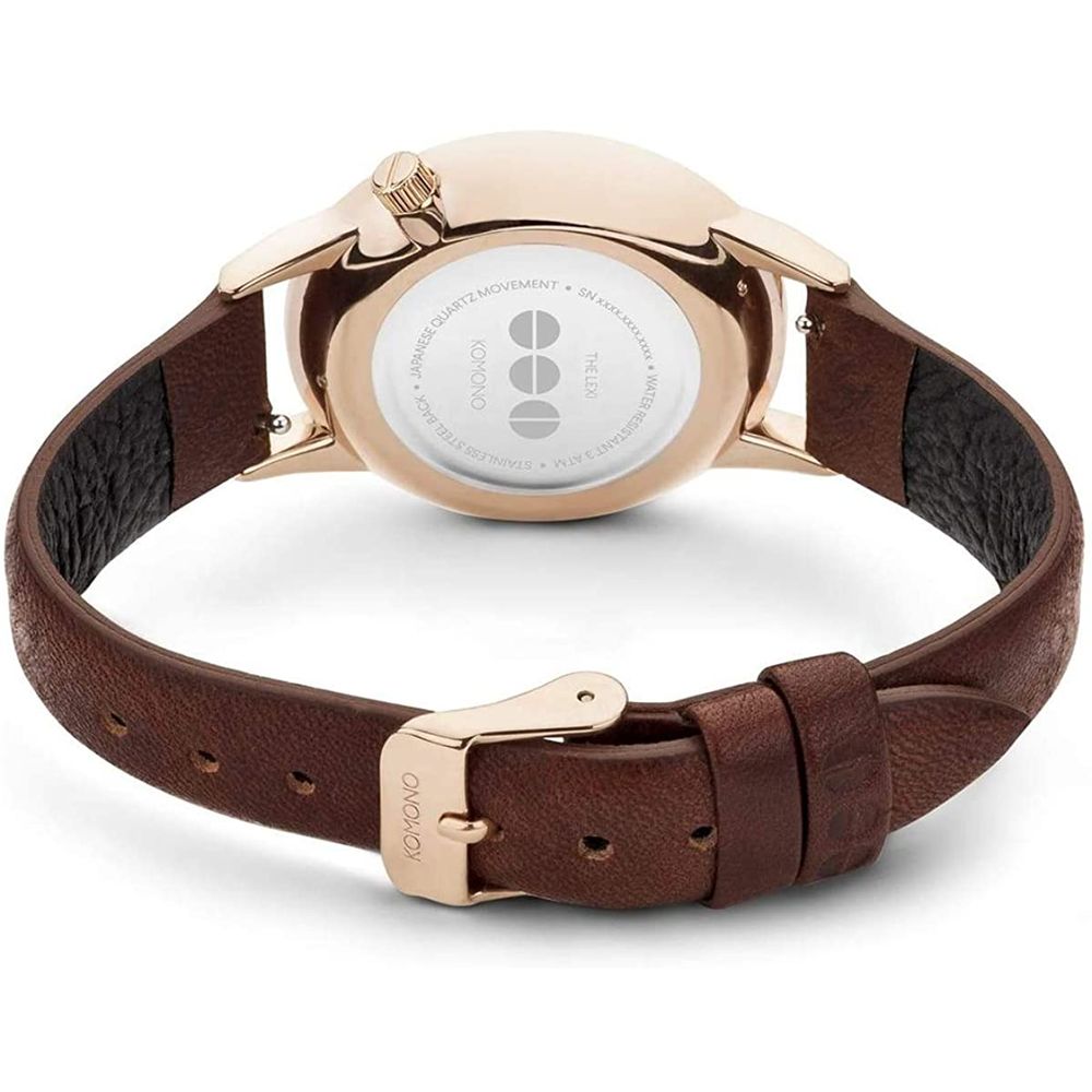 Komono Red Leather Dress Watch