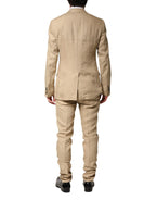 Dolce & Gabbana Beige Linen Single Breasted 2 Piece Suit