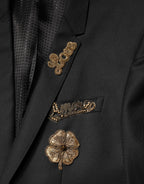 Dolce & Gabbana Black Embellished Single Breasted 2 Pc Suit