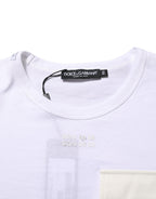 Dolce & Gabbana White Cotton Pocket Short Sleeves T-shirt