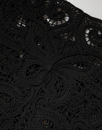 Dolce & Gabbana Black Floral Lace Cropped Coat  Jacket