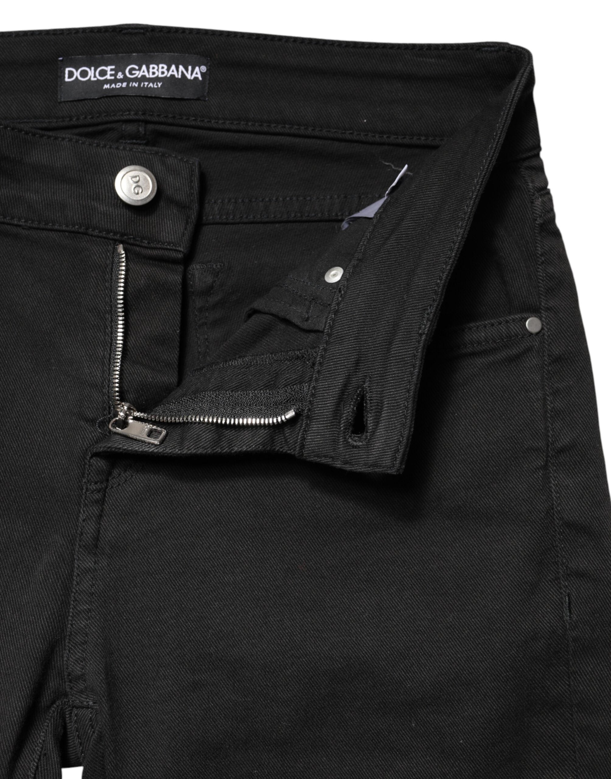 Dolce & Gabbana Black Cotton Stretch Skinny Denim Jeans