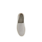 Brunello Cucinelli Gray Calf Leather Bos Taurus Low Top Sneakers