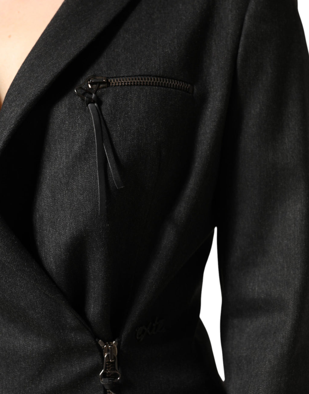 Exte Black Double Breasted Pants Blazer Jacket 2 Piece Suit