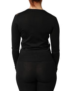 Dolce & Gabbana Black Sheer Button Down Cardigan Sweater