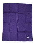 Dolce & Gabbana Purple Lace Stole Cotton Wrap Shawl Scarf