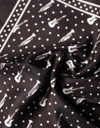 Dolce & Gabbana Black Guitar Trumpet Men Handkerchief Scarf