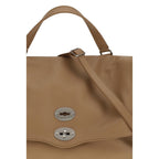 Zanellato Brown Calf Leather Bos Taurus Shoulder Bag