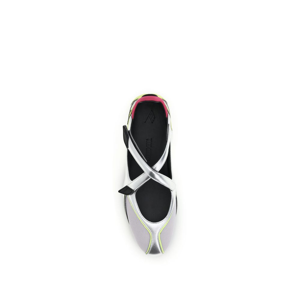 The Attico Silver Polyurethane Ballet Flats