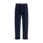 Brunello Cucinelli Blue Cotton Straight-Leg Jeans
