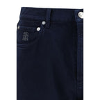 Brunello Cucinelli Blue Cotton Straight-Leg Jeans