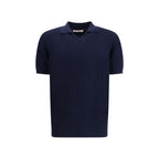 Brunello Cucinelli Blue Cotton Polo Shirt