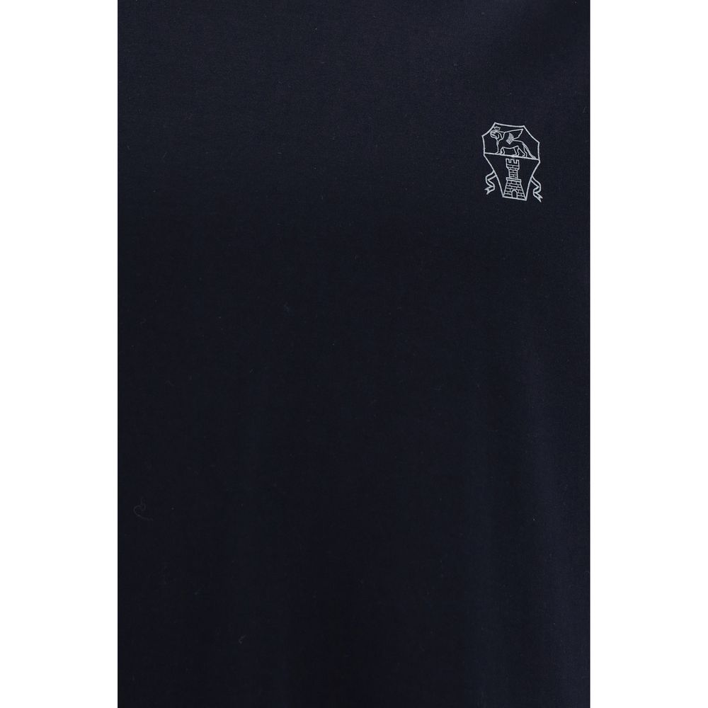 Brunello Cucinelli Blue Cotton T-Shirt
