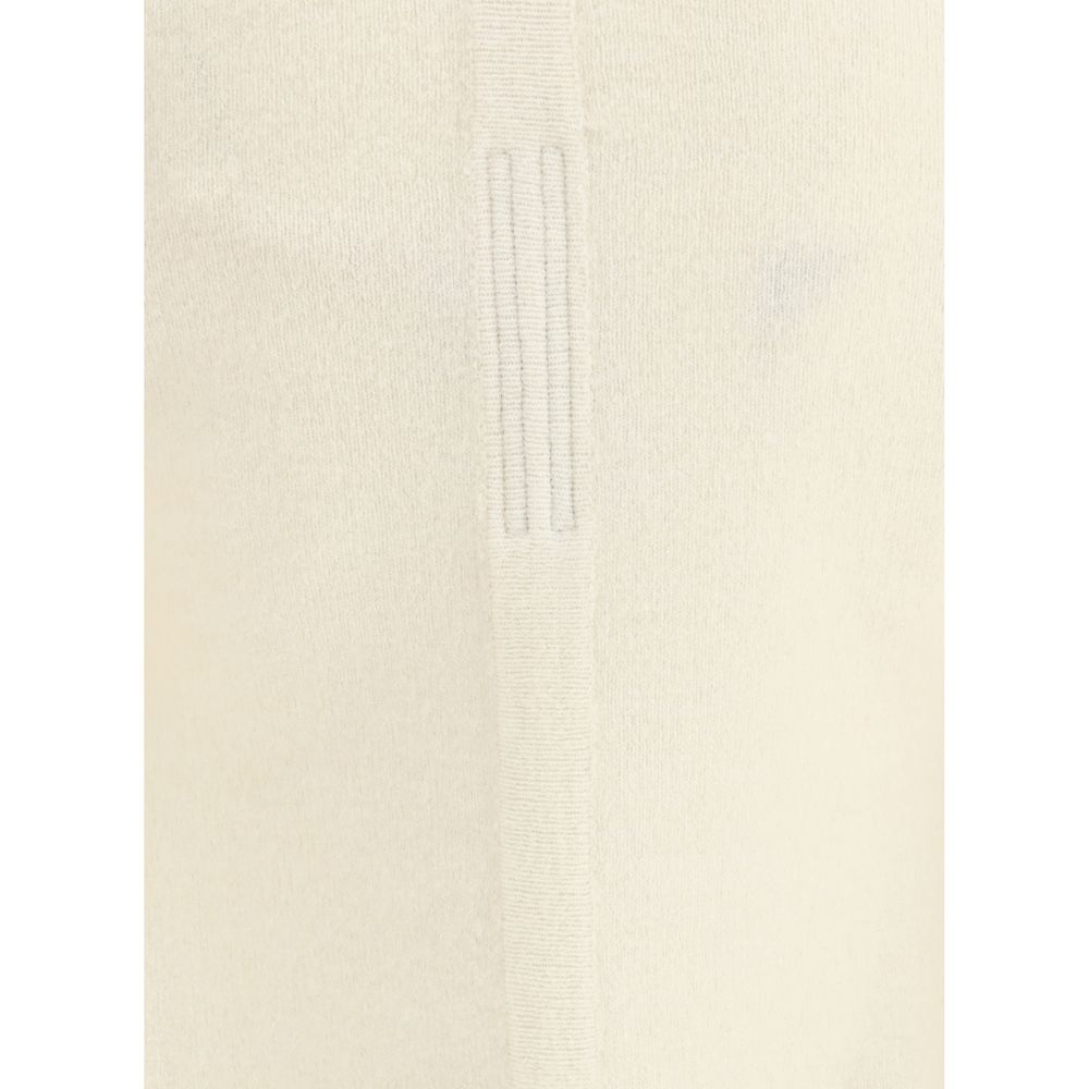 Rick Owens Beige Fleece Wool Cardigan
