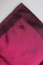 Dolce & Gabbana Maroon Silk Lace Stole Square Foulard Scarf