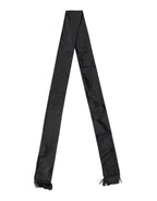 Dolce & Gabbana Black Silk Fringes Neck Wrap Foulard Scarf