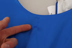 Parosh Acetate Royal Blue Roundneck Sleeveless Sheath Midi Dress