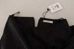 Celine Acetate Black High Waist Wrap Style Asymmetric Skirt