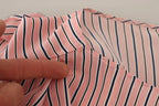 Ermanno Scervino Pink Stripes Long Sleeves Sheath Midi Dress