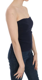 Costume National Strapless Zipper Back Tube Top Blouse