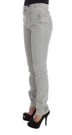 Costume National Pants Gray Cotton Blend Super Slim Fit Jeans