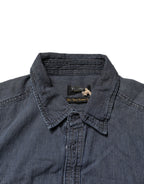 Jack & Jones Blue White Button Down Long Sleeves Men Denim Shirt