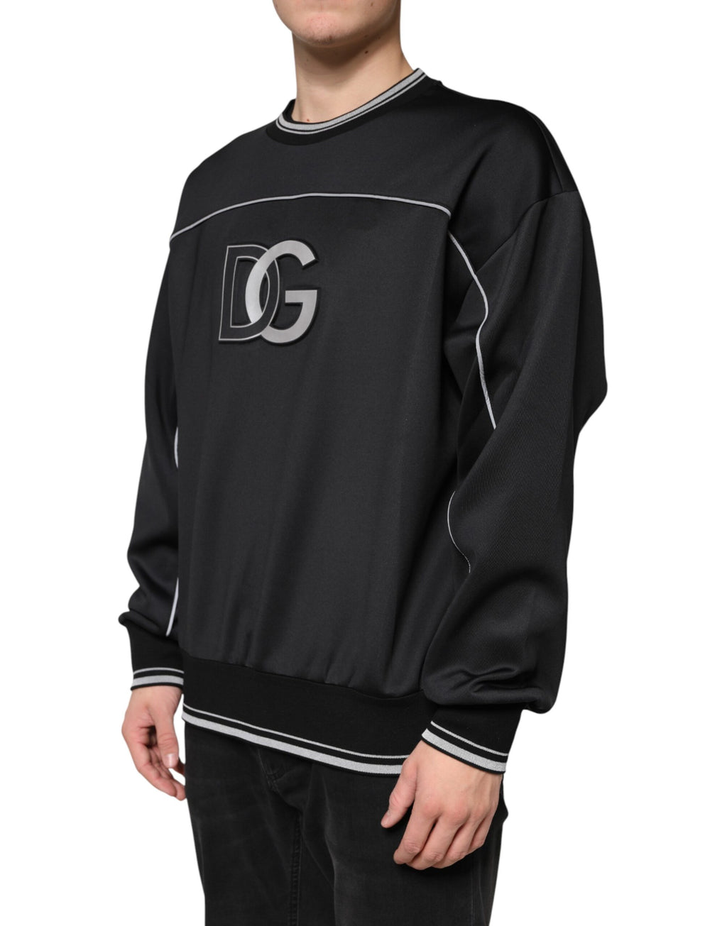 Dolce & Gabbana Black DG Logo Crew Neck Sweatshirt Sweater