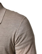 Dolce & Gabbana Beige Cashmere Collared PoloPullover  Sweater