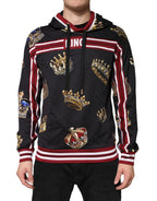 Dolce & Gabbana Black King Crown Hooded Sweatshirt Sweater