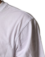 Dolce & Gabbana White Graphic Cotton Men Crew Neck T-shirt