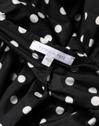 Patrizia Pepe Black White Polka Dot Short Sleeves Mini Dress