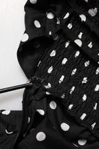 Patrizia Pepe Black White Polka Dot Short Sleeves Mini Dress