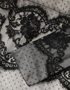 Dolce & Gabbana Black White Lace Silk Blend MaxiSheath Dress