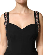 Dolce & Gabbana Black Embellished Bodycon Long Gown Dress