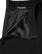 Dolce & Gabbana Black Mid Waist A-line Knee Length Skirt