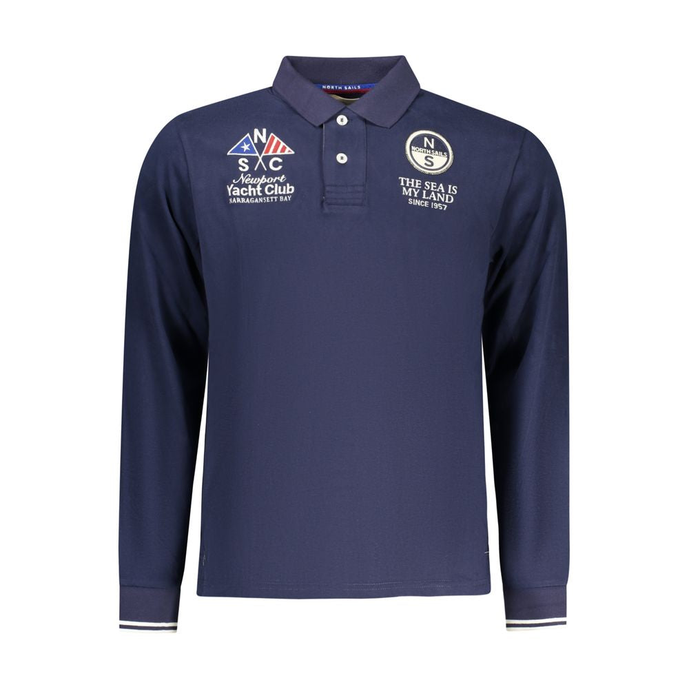 North Sails Blue Cotton Men Polo Shirt